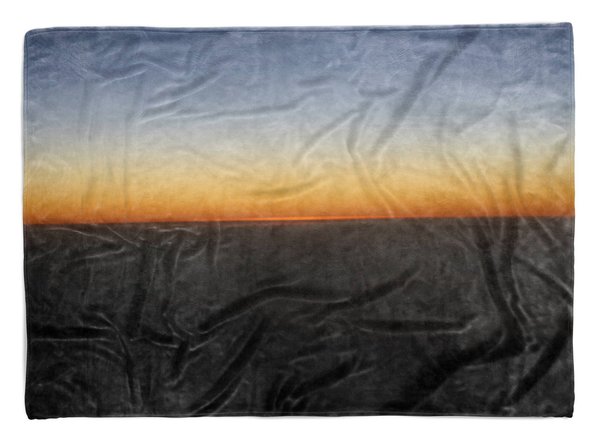 Sinus Art Handtücher Saunatuch Abstrakt Hor, (1-St), Handtuch Strandhandtuch mit Handtuch Fotomotiv Sonnenuntergang Baumwolle-Polyester-Mix Kuscheldecke