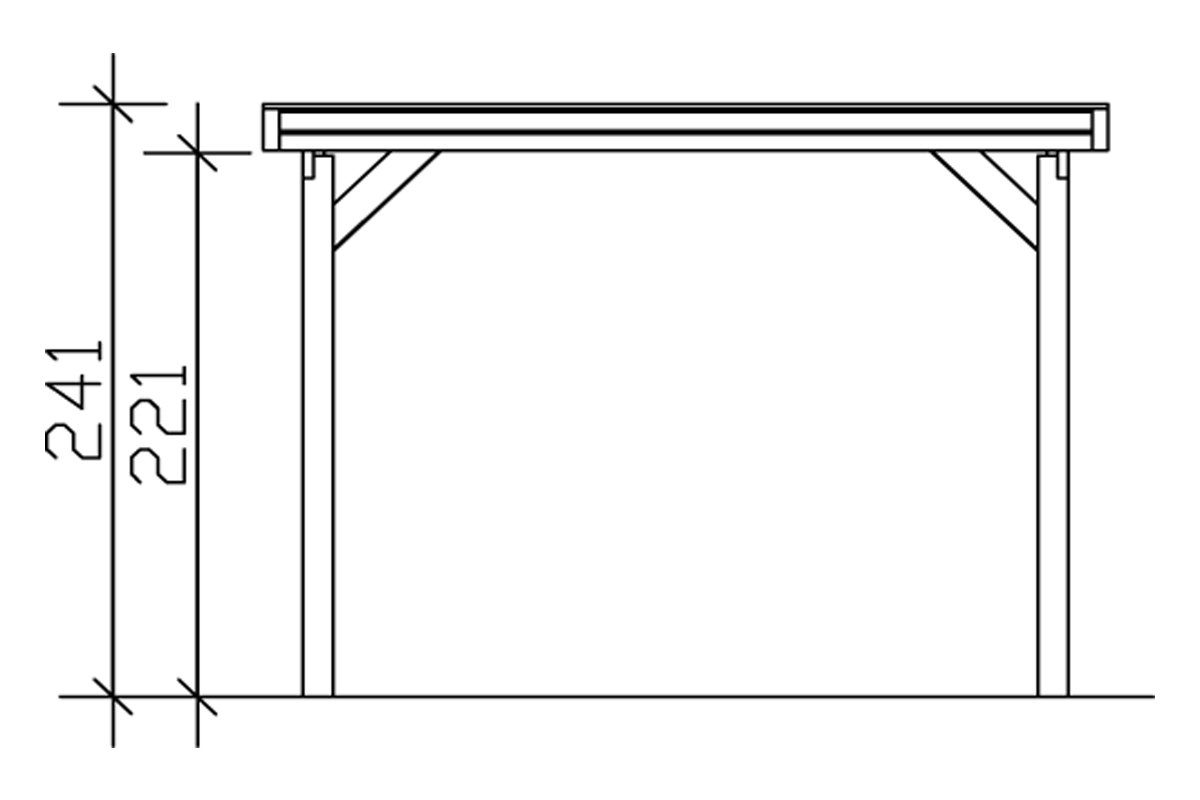 314x860 Friesland, BxT: Einzelcarport Skanholz cm, cm Einfahrtshöhe braun 221