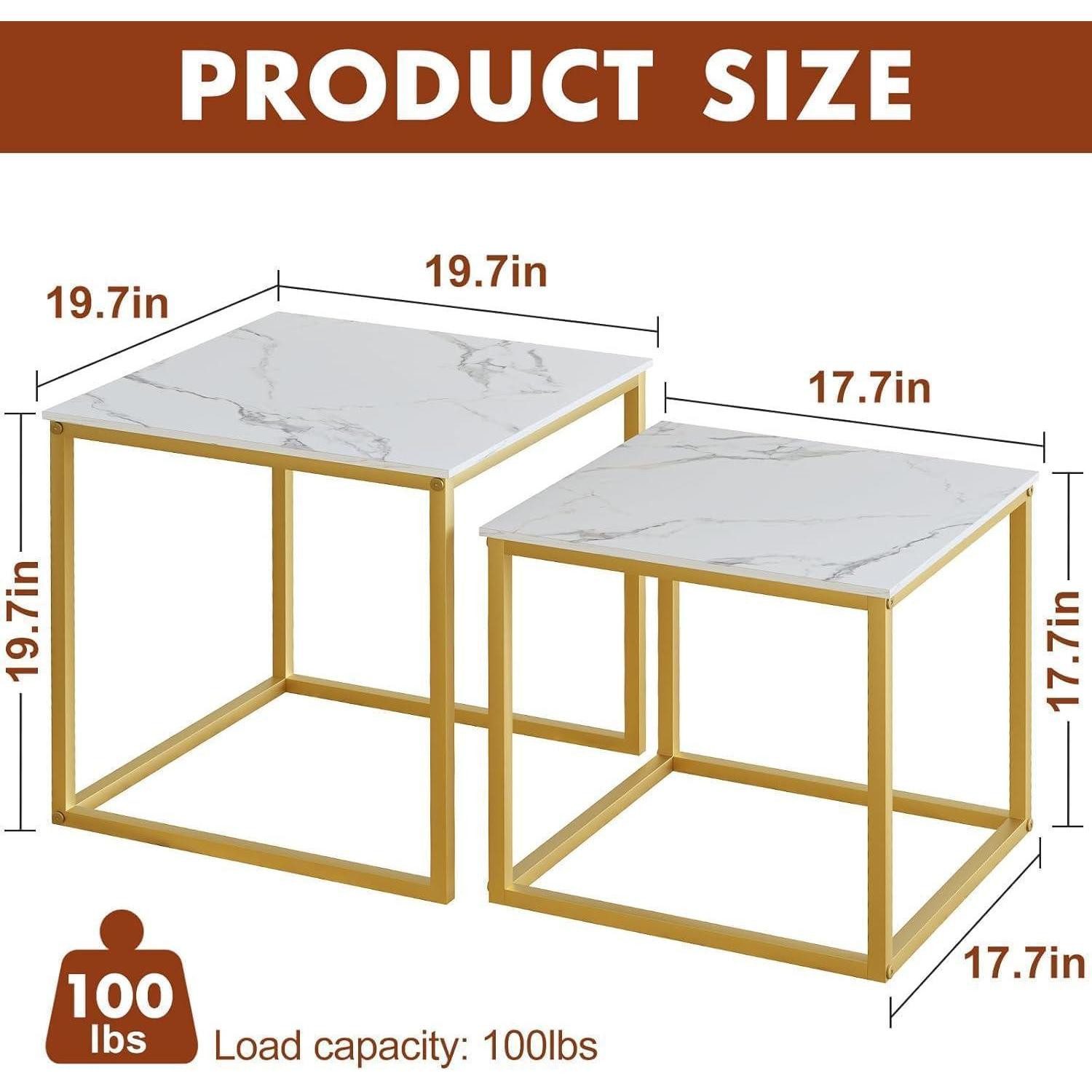 LuxusKollektion Couchtisch Quadratischer Couchtisch 2er Set aus