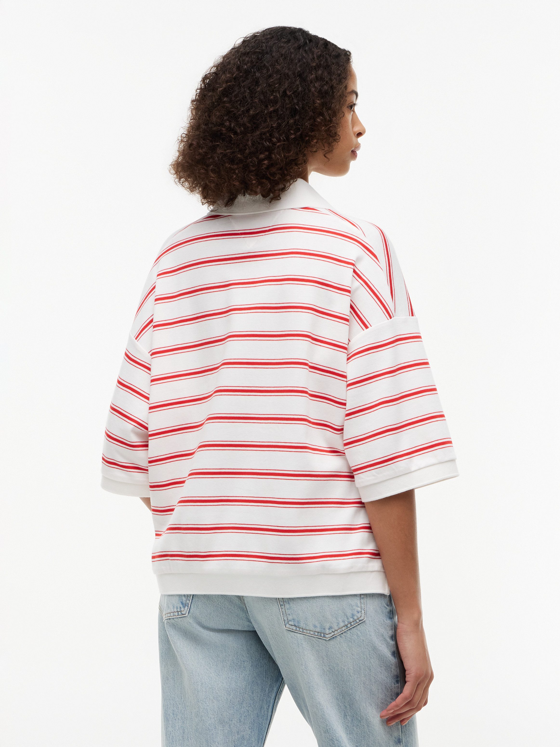 Tommy Hilfiger Poloshirt MULTISTP OVERSIZED SS POLO Baumwolle, oversize