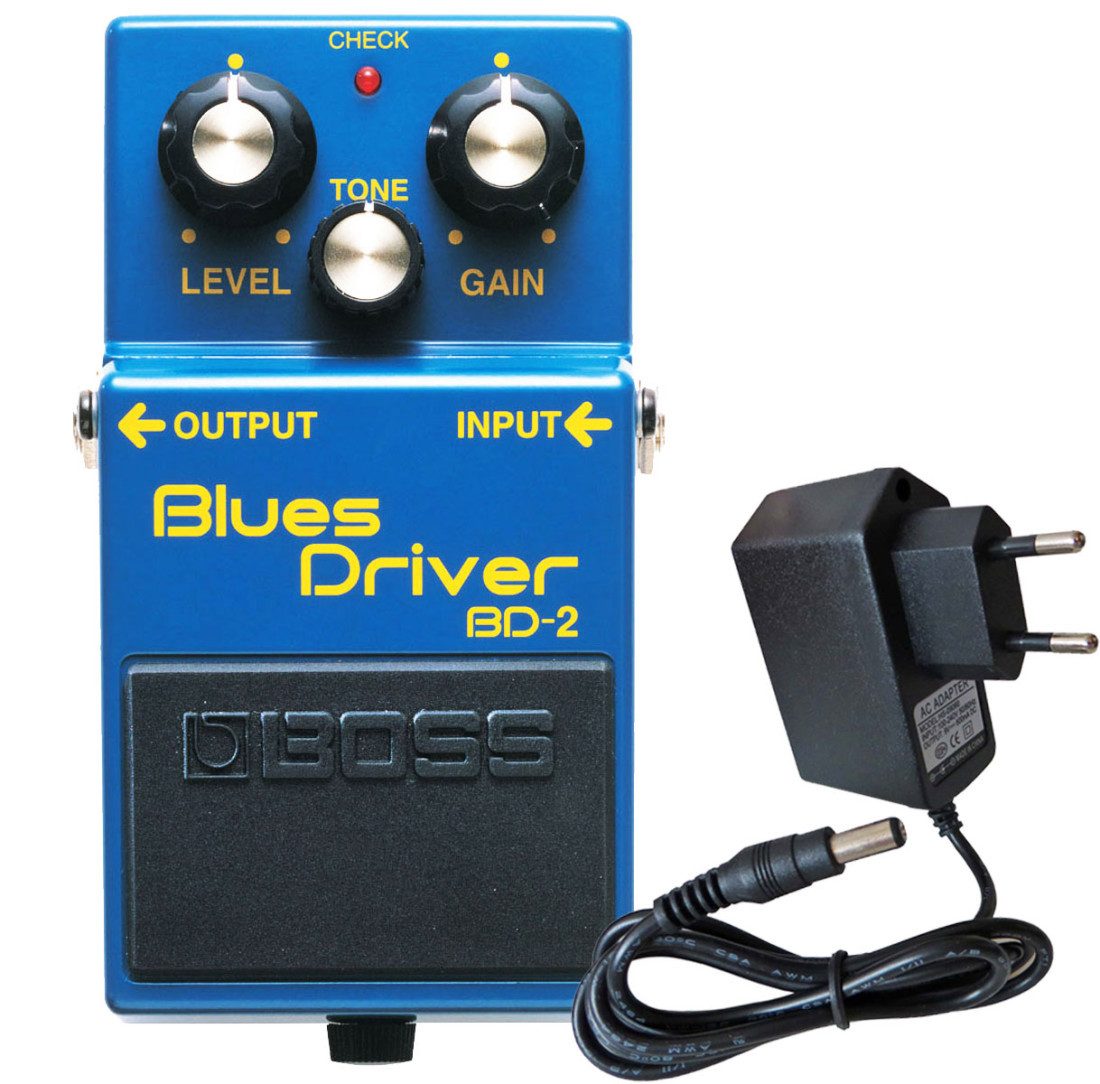 E-Gitarre Boss BD-2 Blues Driver Effektgerät mit Netzteil
