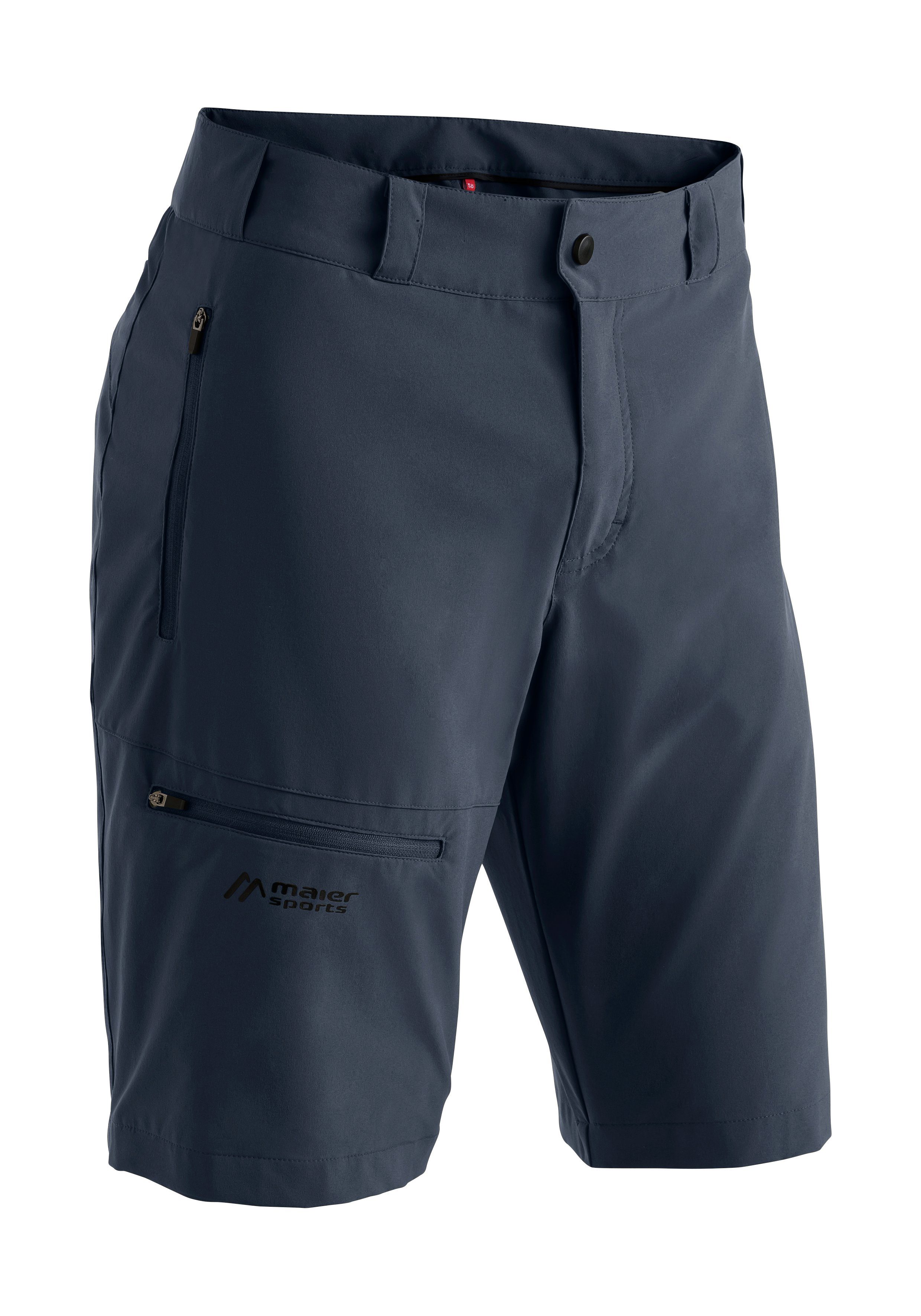 aus Maier Schnelltrocknende Latit Sports Funktions-Bermuda grau Short Funktionsshorts Material M elastischem