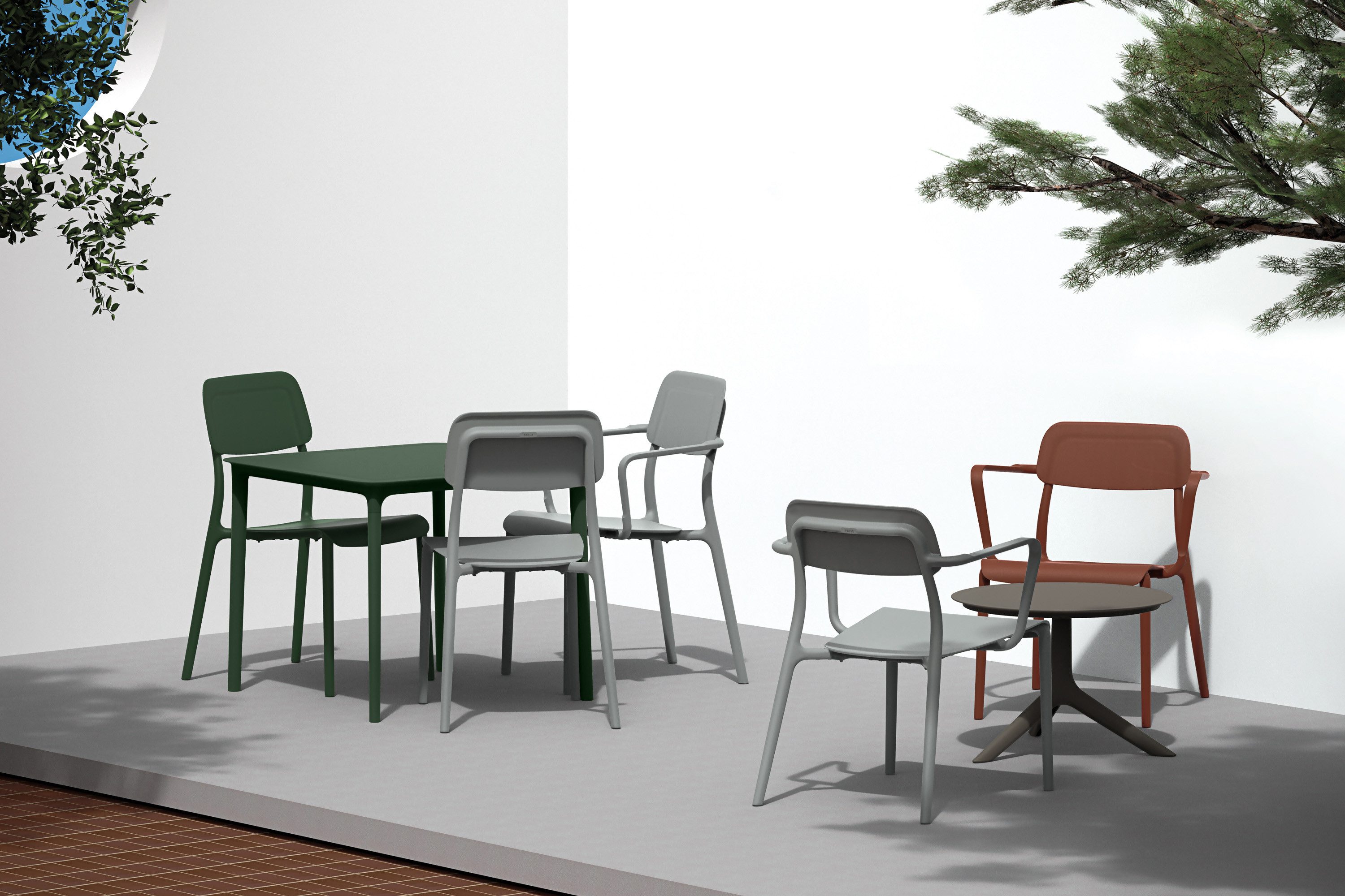 KONSIMO® Gartentisch GALIO Rechteckig Balkontisch, 100% recycelbar, hergestellt in der EU, Outdoor-Möbel, Allwettertauglich, Kaffeetisch, modernes Design