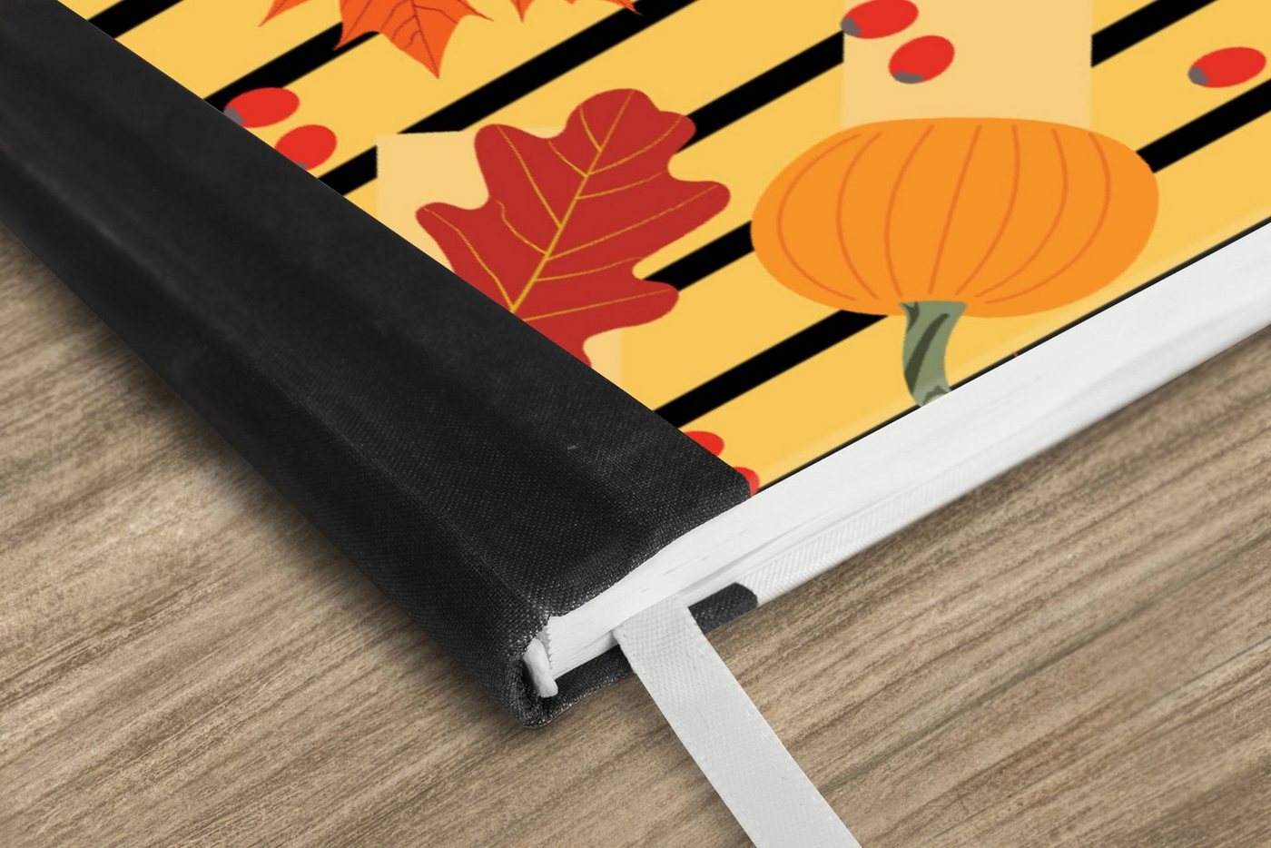 Thumbnail - MuchoWow Notizbuch Kürbis - Beere - Laub - Herbst - Muster, Notebook, Notizblock a5, Tagebuch, Journal Liniert