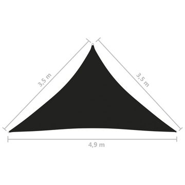 vidaXL Balkonsichtschutz Sonnensegel Oxford-Gewebe Dreieckig 3,5x3,5x4,9 m Schwarz