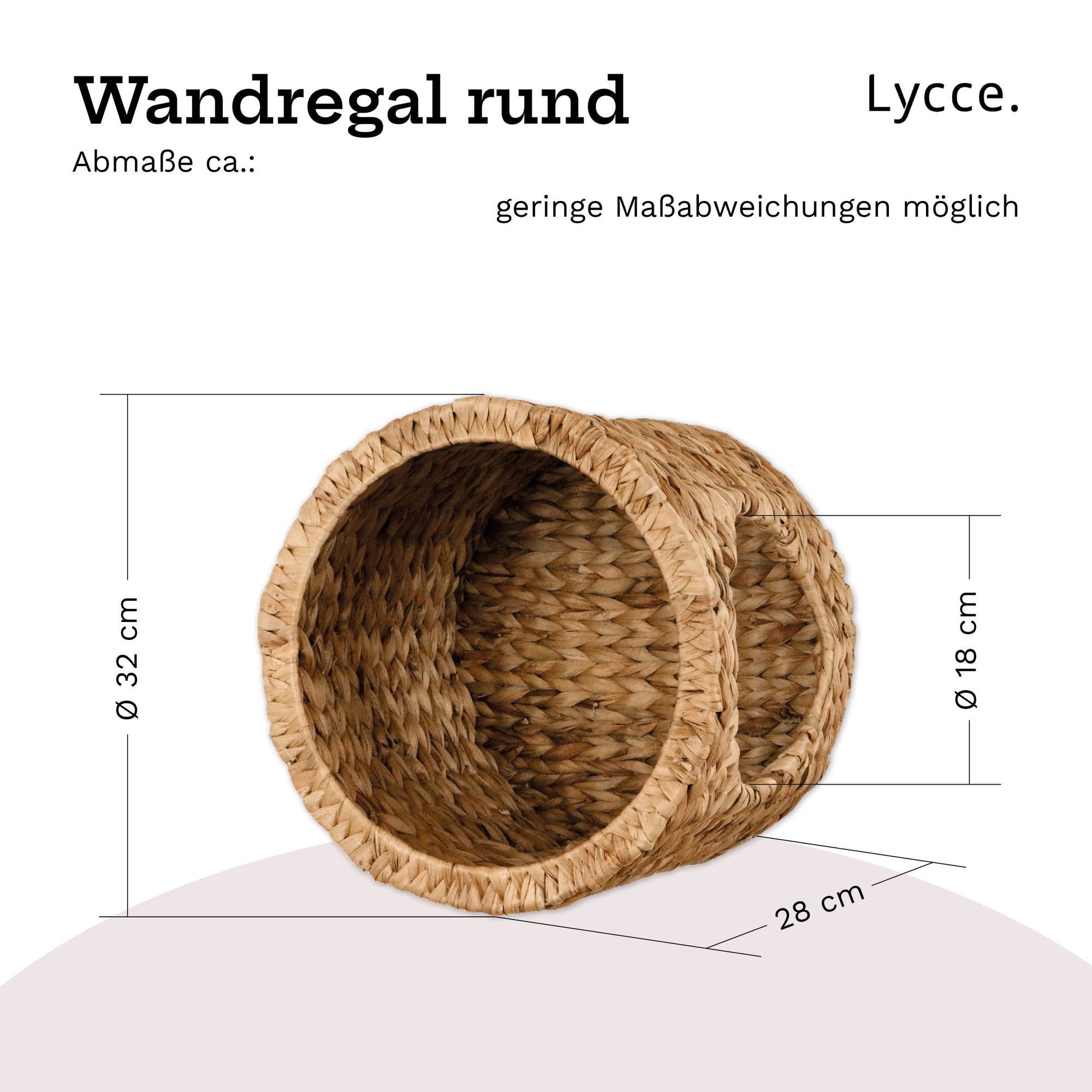 Lycce Wandregal Wandregal Badezimmer Regal geflochten aus Wasserhyazinthe, 2-tlg.