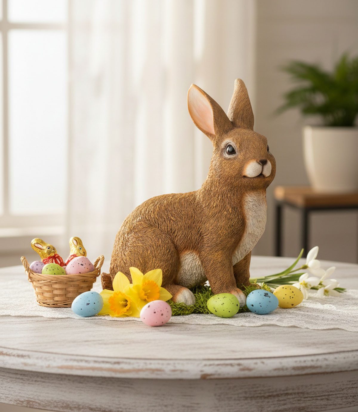 LB H&F Lilienburg Osterhase Osterhase Dekofigur Osterdeko Deko Ostern Dekoration (Hygge niedlich süß groß xl edel Design Osterfigur Frühlingsdeko Fensterbrett Liebe Familie Family Deko Hase Kaninchen modern Osterschmuck bunt draußen Häschen XL groß Lebensecht Geschenk Mutter, Frühjahrsdeko zum hinstellen aufstellen kaufen Objekt), Tischdeko Tischschmuck Fenster Frühling Fensterbank Frühjahr, Eingangstüre Tischdekoration Kanninchen Shabby Vintage), Aufsteller Skulptur Wohnzimmer Eingang HOPPEL