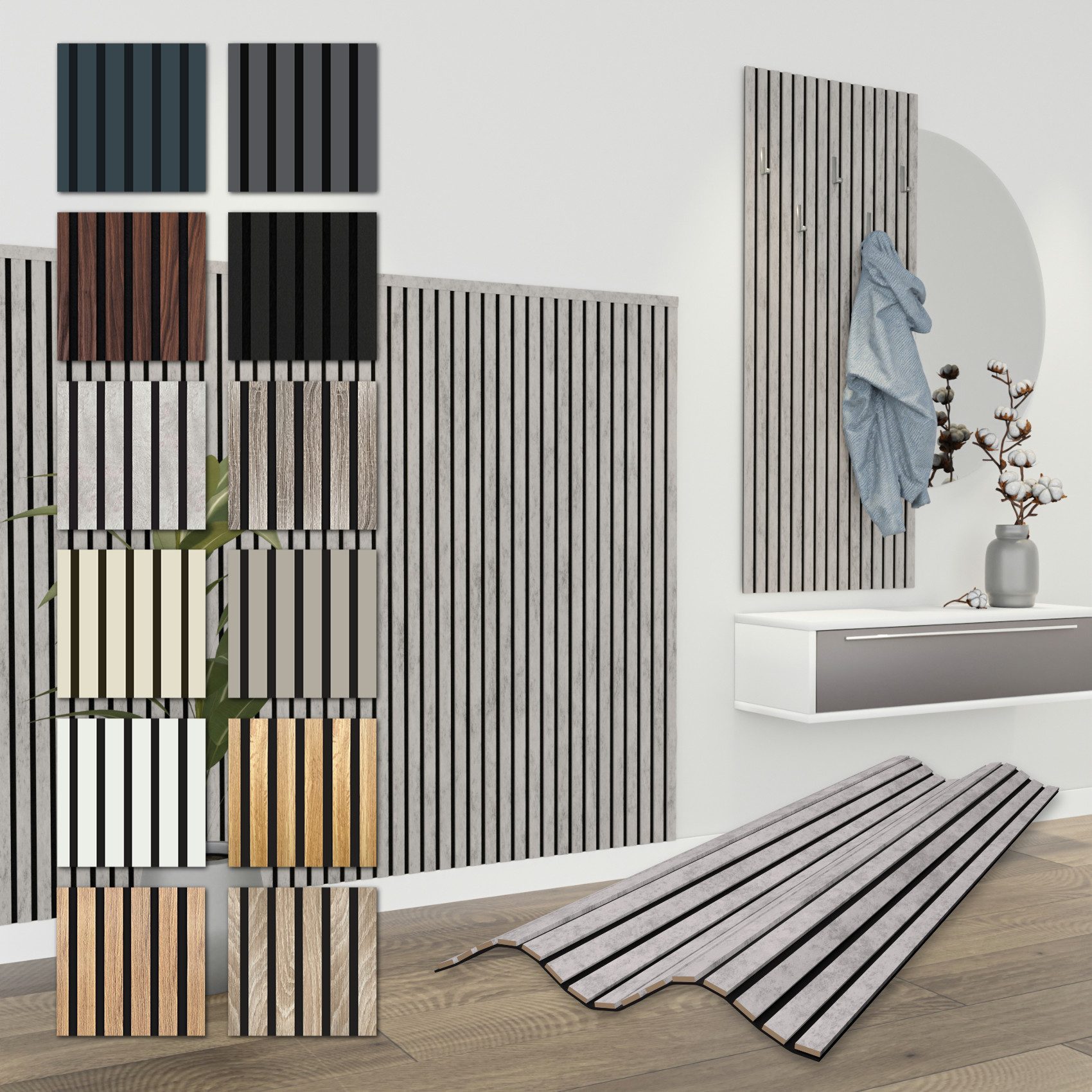 Hexim Wanddekoobjekt APH10 (Akustikpaneele 6 Stück 138,5x60cm Holz Comfort günstig online kaufen