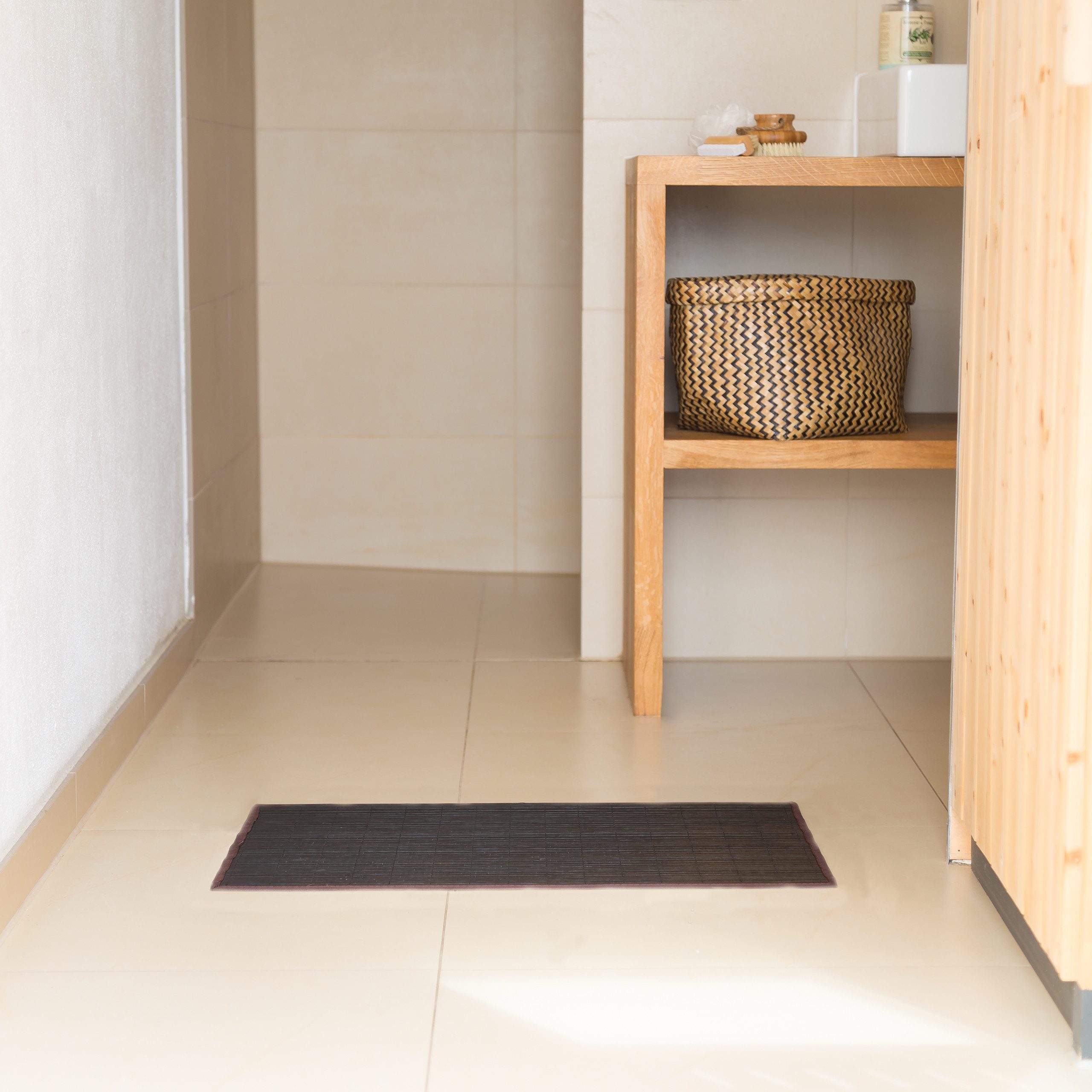 relaxdays Badematte Badvorleger Bambus verschiedene Größen, günstig online kaufen