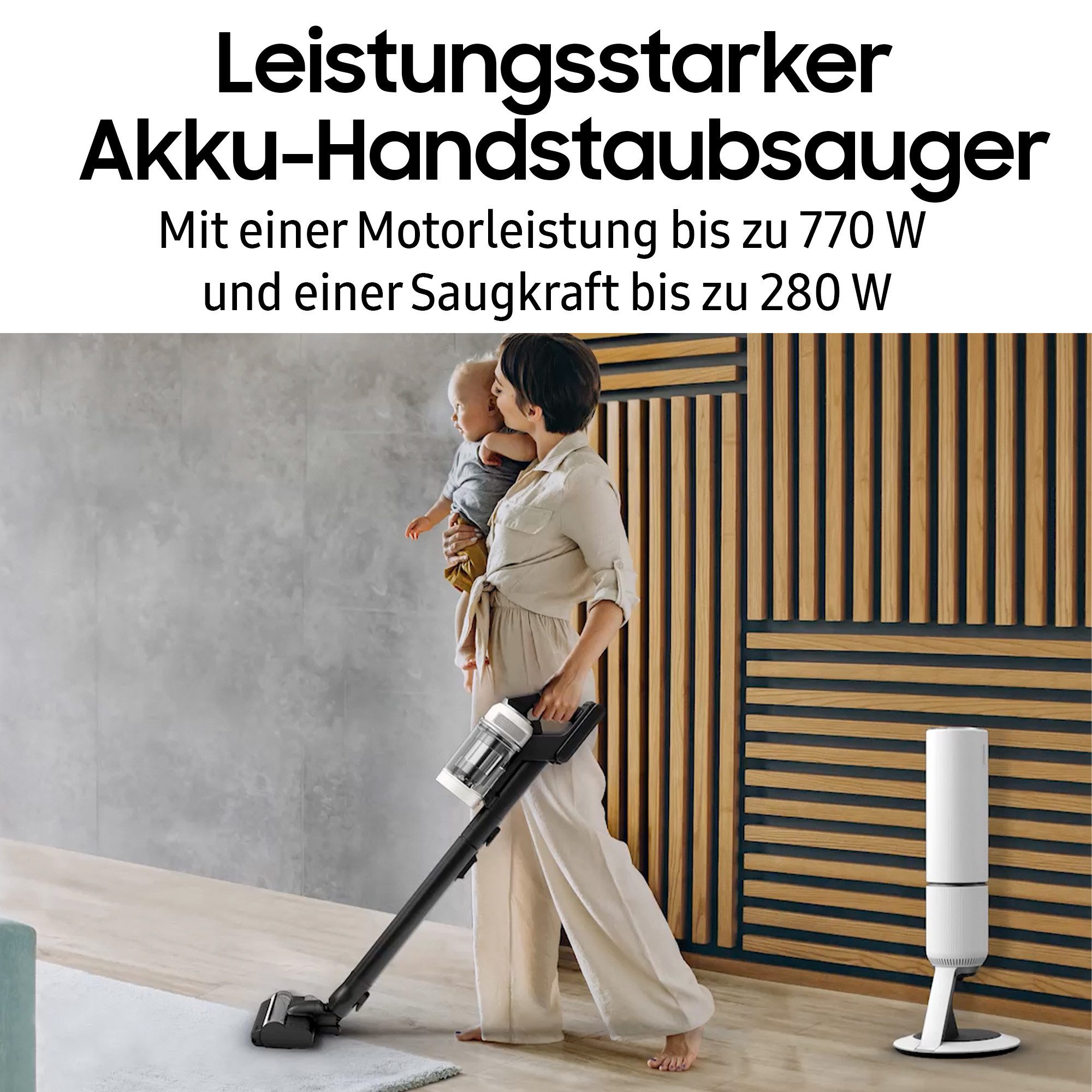 Samsung Akku-Handstaubsauger BESPOKE AI Jet Akku+ Wet & Clean, VS80F28EGS/WD, 770 W, beutellos
