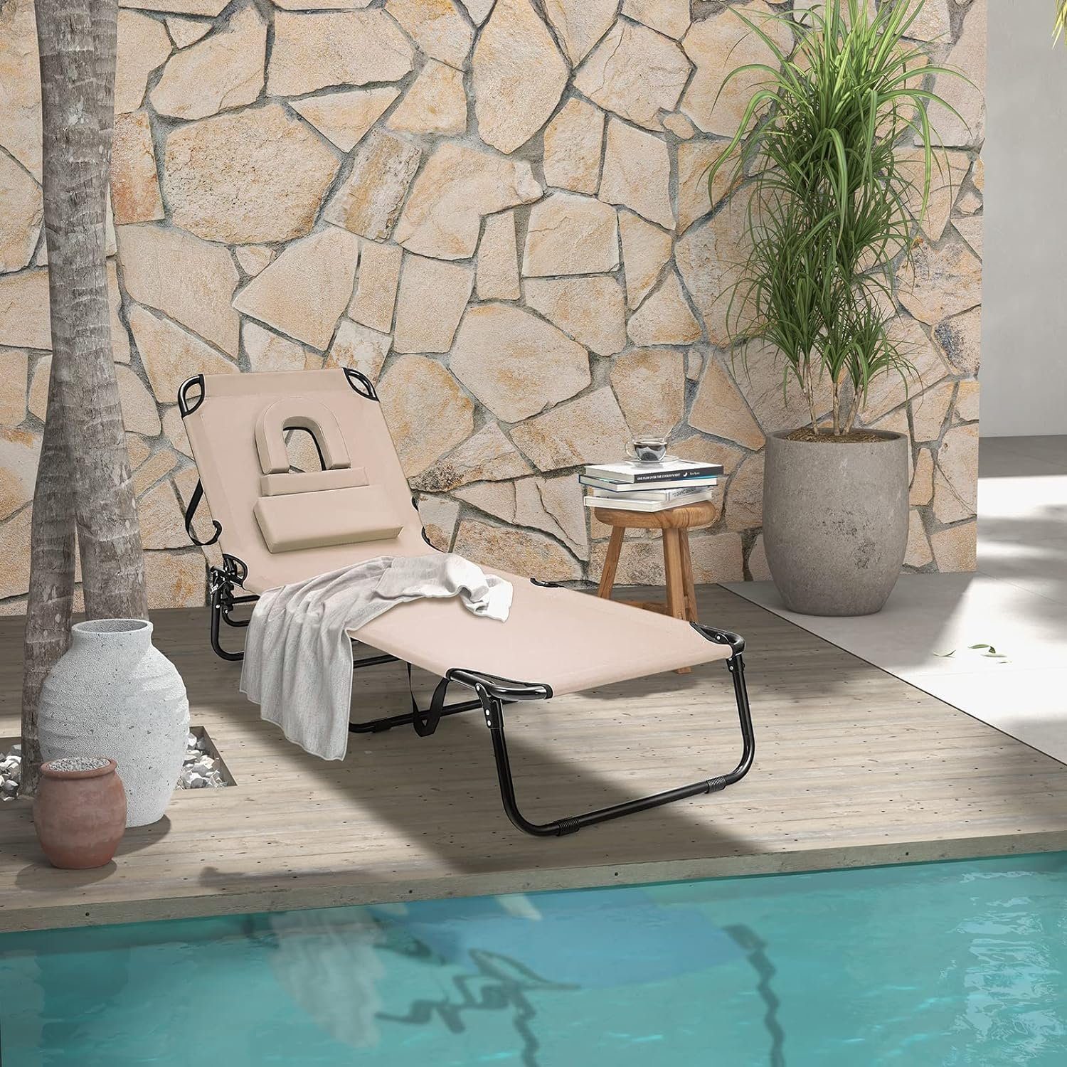 KOMFOTTEU Gartenliege Sonnenliege Strandliege klappbar, mit günstig online kaufen