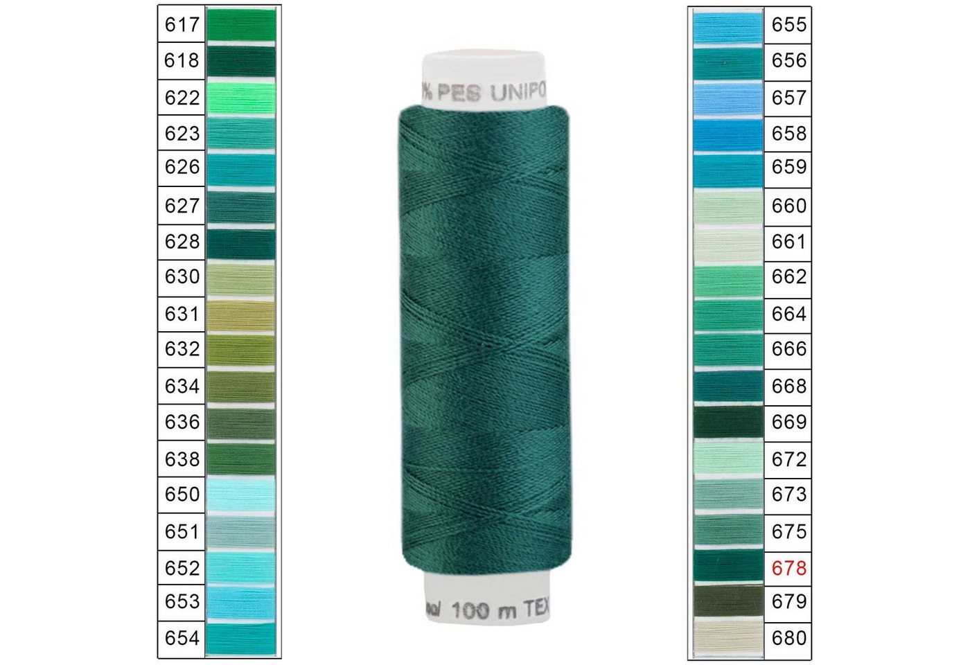 Thumbnail - maDDma Nähgarn 100m Unipoly 120 TEX14x2 4v6 Farbwahl Nähgarn, 100 m, 678