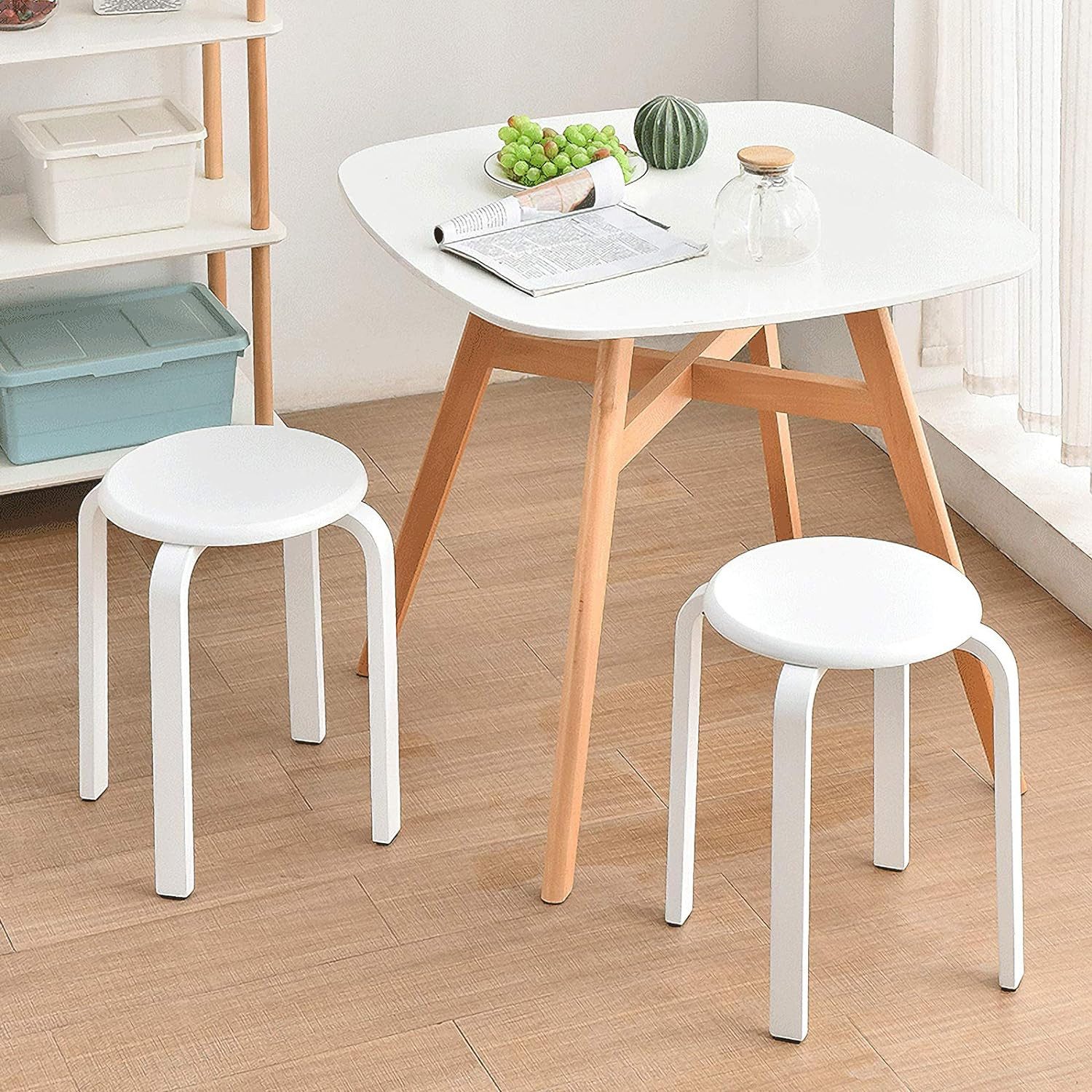 NUODWELL Fußhocker Stapelhocker Holz Hocker Mode günstig online kaufen
