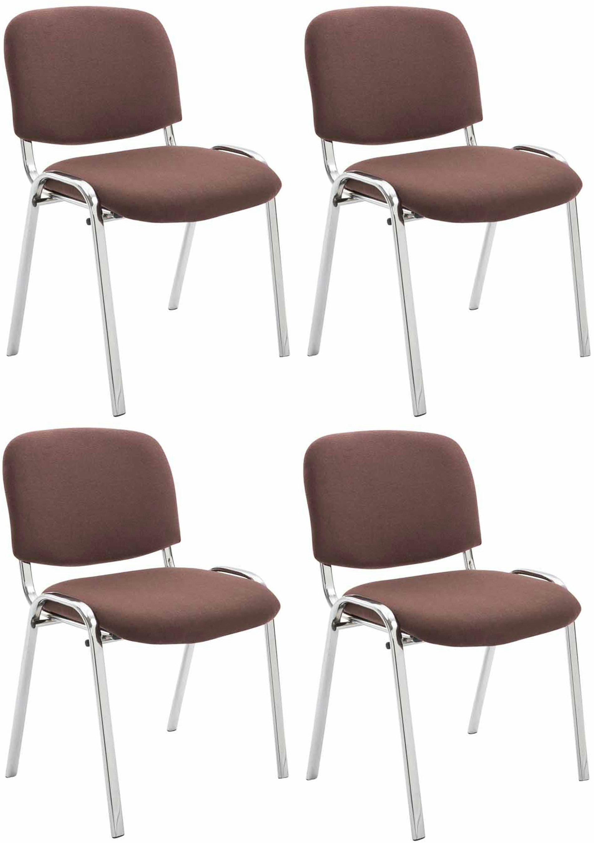 CLP Besucherstuhl Ken Stoff (4er Set), stapelbar, Chrom-Optik