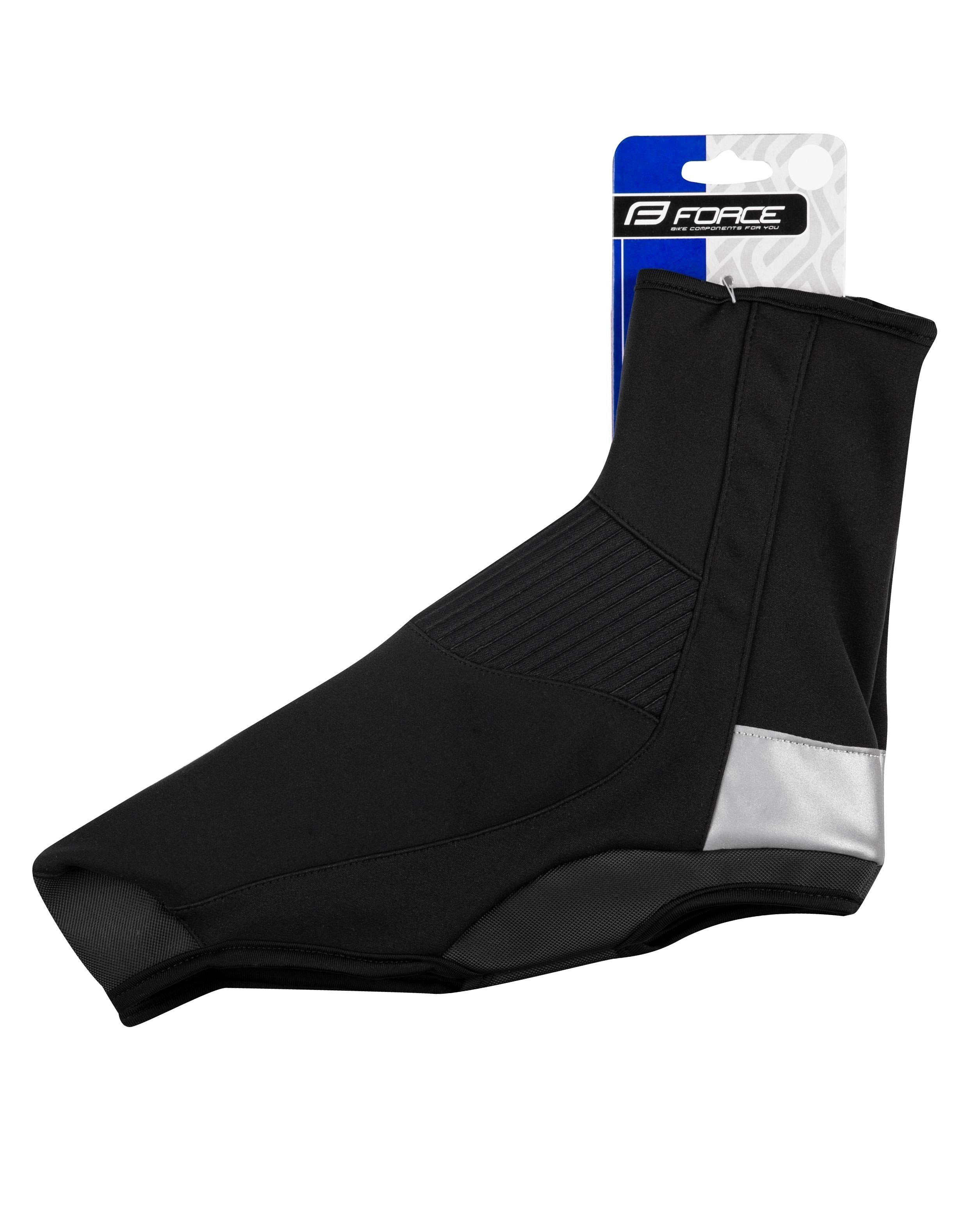 FORCE Fahrrad-Überschuh Schuhüberzüge F SPRING Softshell ROAD, schwarz