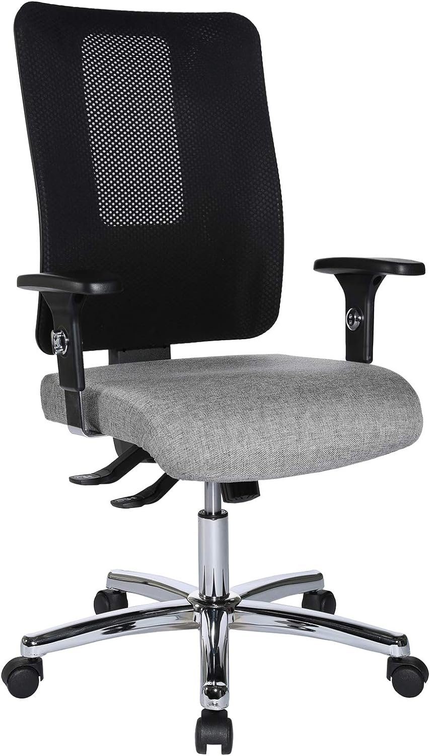 TOPSTAR Bürostuhl (Bürostuhl ergonomisch: Schreibtischstuhl mit verstellbarem Sitz), Open X (N) Chrom, ergonomischer Bürostuhl