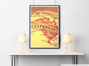 Sinus Art Poster Künstlerische Fotografie 60x90cm Poster Australien auf einem Globus
