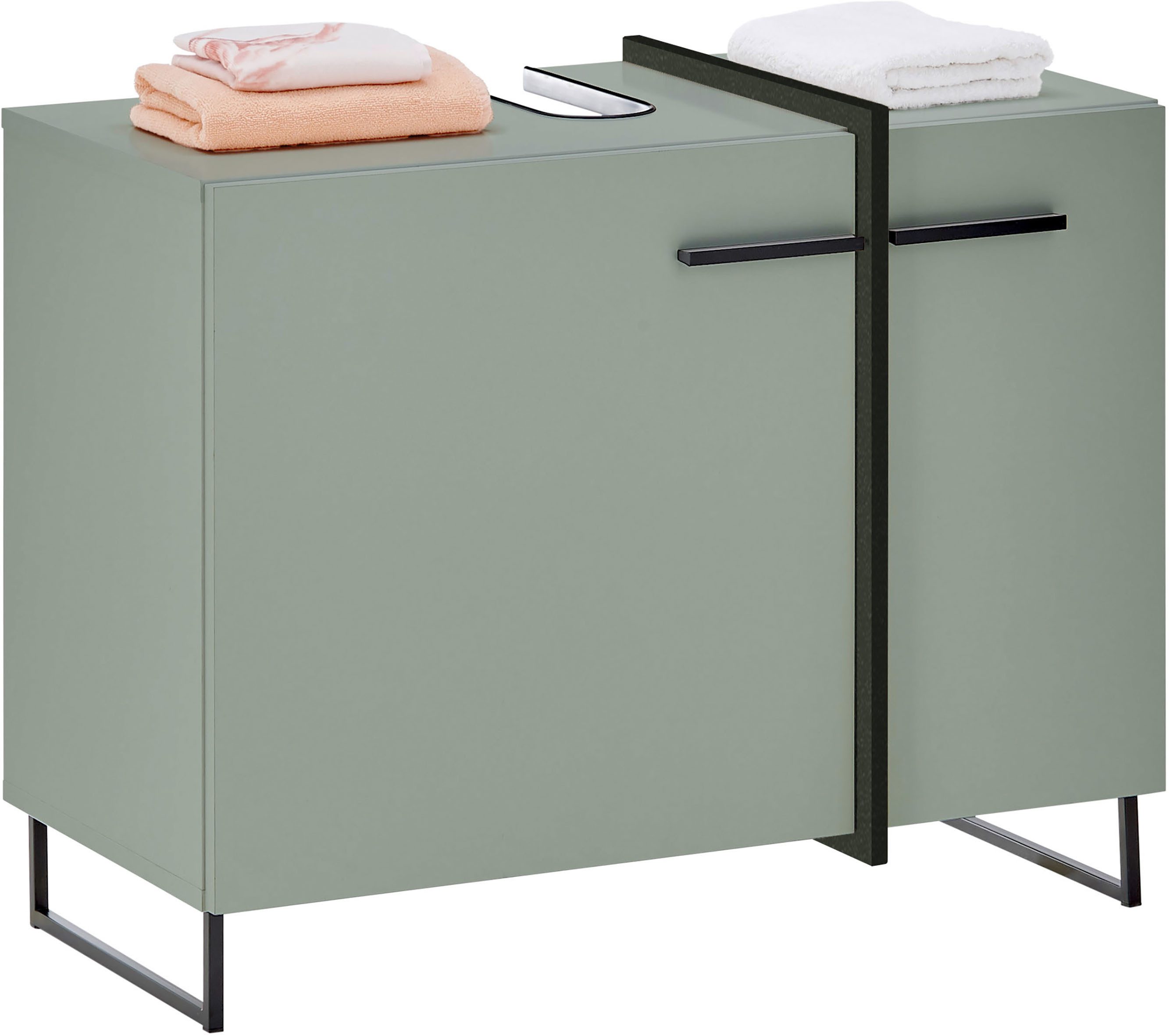 BASIC by Balculina Waschbeckenunterschrank Palermo, BxHxT 80x64x41 cm (1-St) Breite 80cm, Softclose, Metallfüße