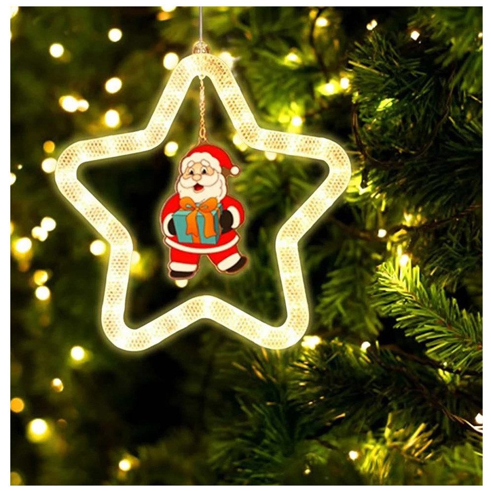 QUBEBU LED-Lichterkette LED Weihnachtsstern Beleuchtet Glocke Weihnachtsman günstig online kaufen