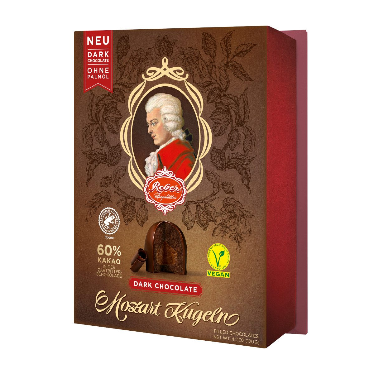 Reber Schokolade, Reber Dark Chocolate 6er Barock aus Zartbitterschokolade Packung 120g