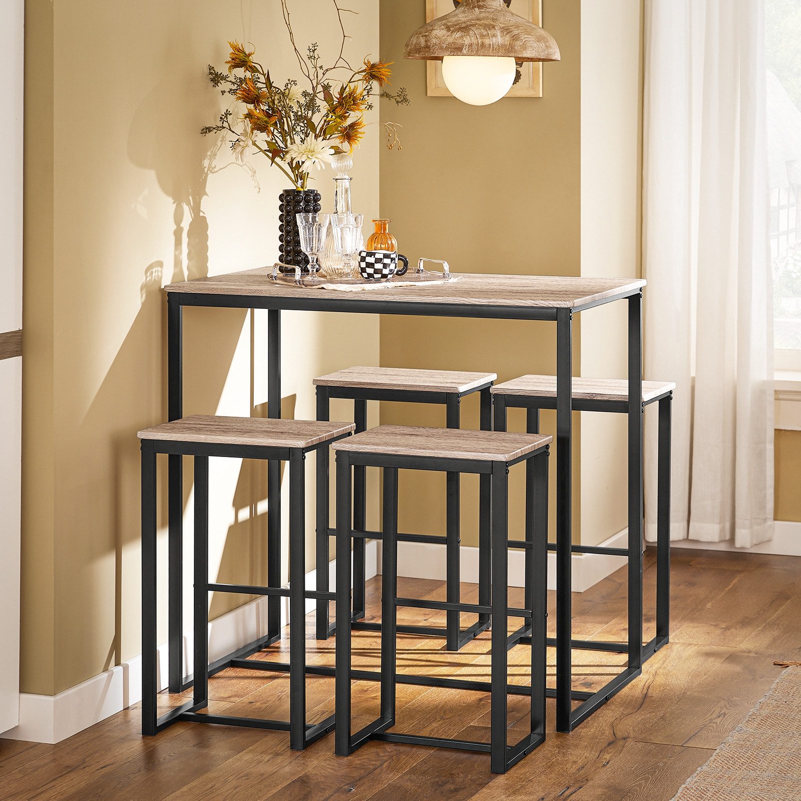 SoBuy Bartisch OGT15, 5-teilig Bartisch mit Stühlen Esstisch Stehtisch mit günstig online kaufen