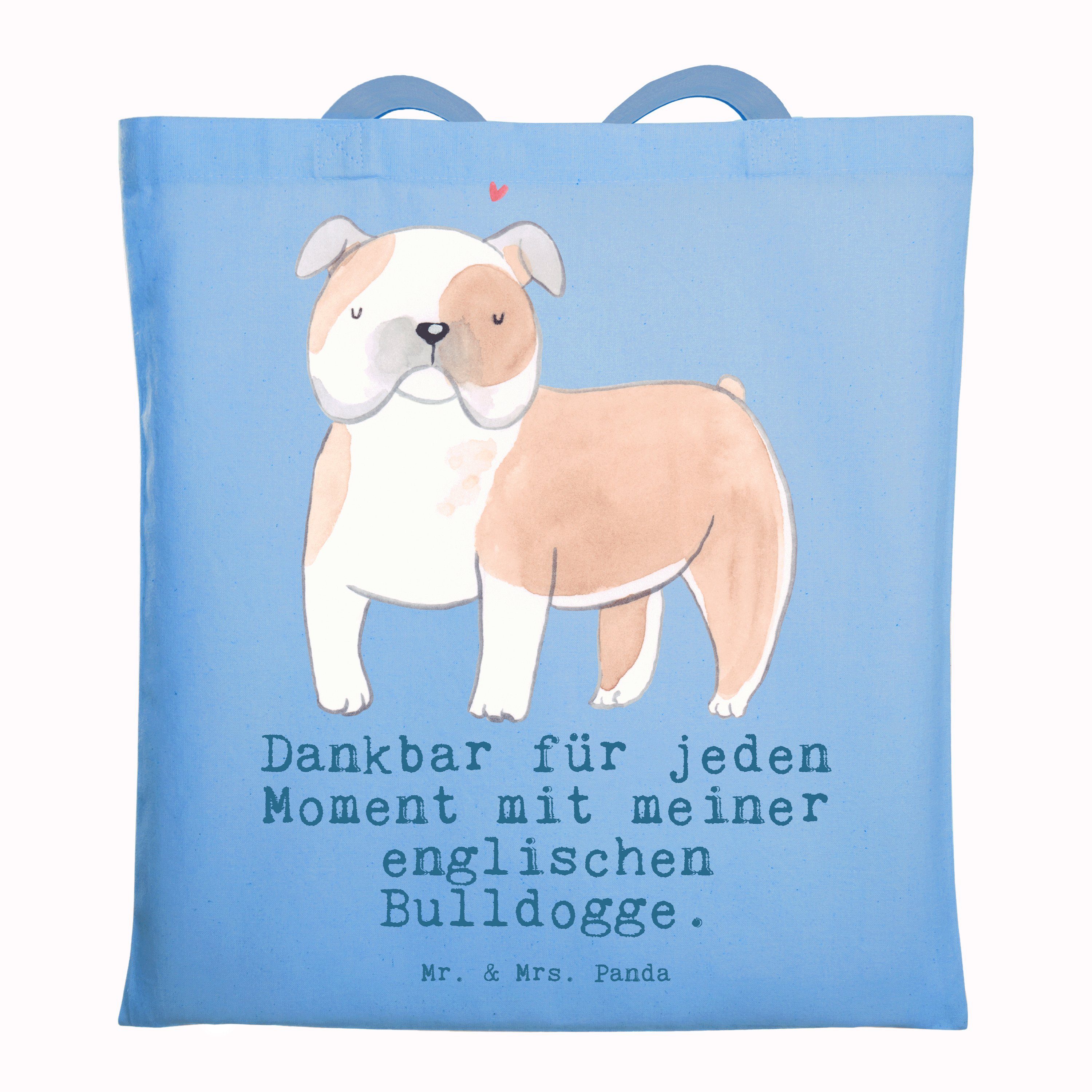 Mr. & Mrs. Panda Tragetasche Englische Bulldogge Moment - Sky Blue - Geschenk, Einkaufstasche, Tie (1-tlg), Modisches Design