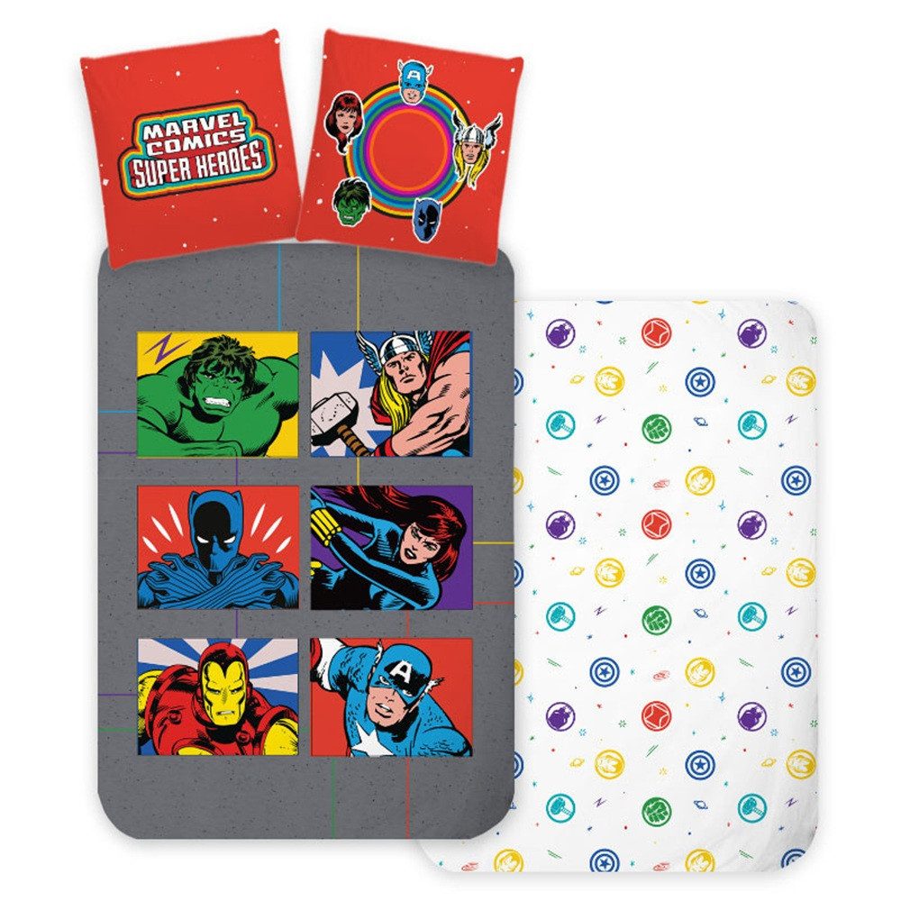 MARVEL Bettwäsche Avengers Symbols Kinderbettwäsche 100x135 günstig online kaufen