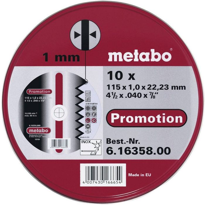 metabo Trennscheibe Trennscheiben-Set Inox