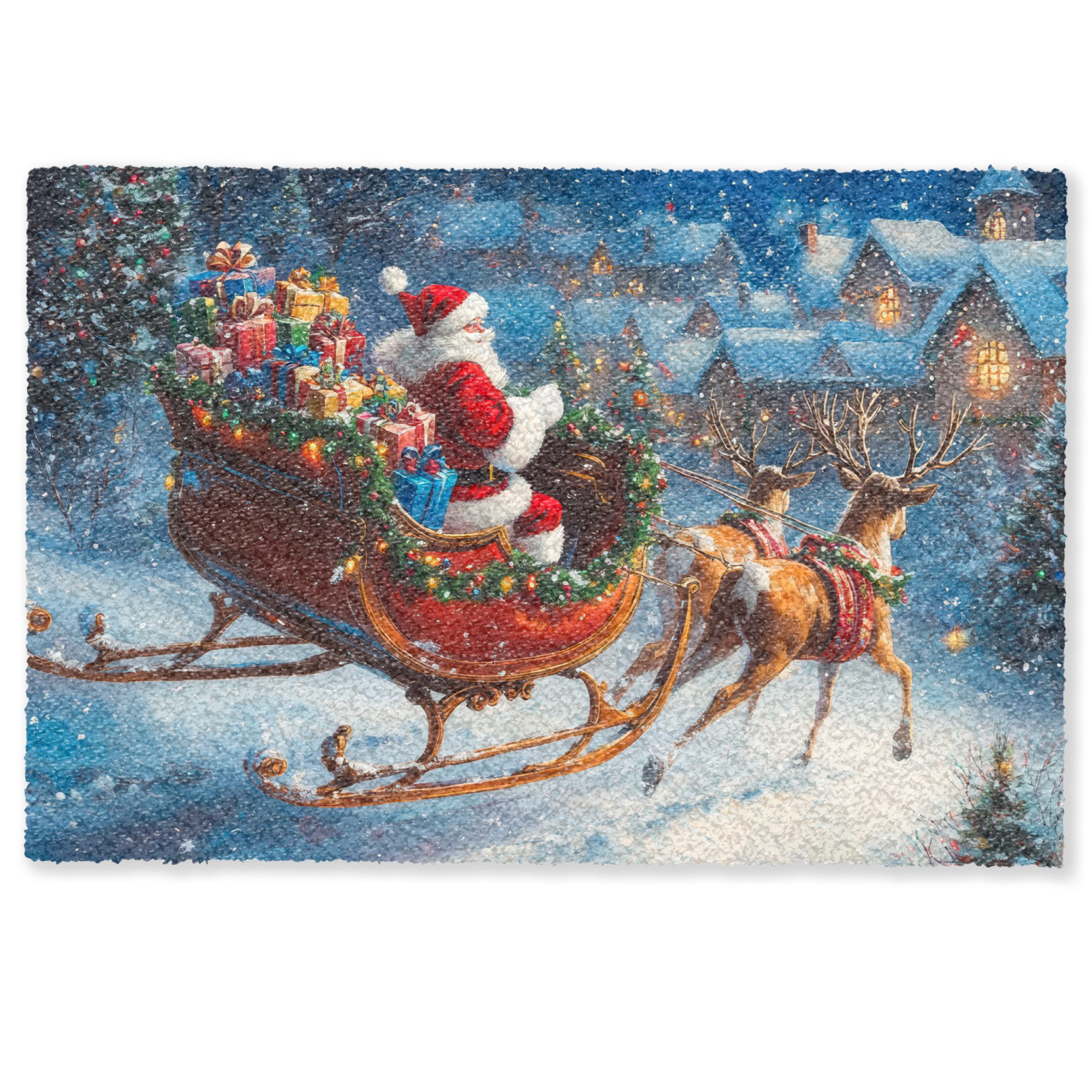 MuchoWow Fußmatte Weihnachtsmann - Rentier - günstig online kaufen