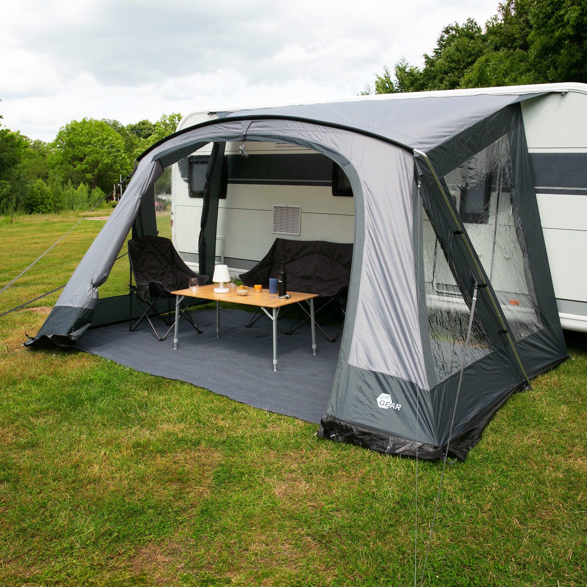 yourGEAR Vorzelt your GEAR Vorzelt Positano 330 - Wohnwagenvorzelt mit 4 Fenster UV 50+, Personen: 0