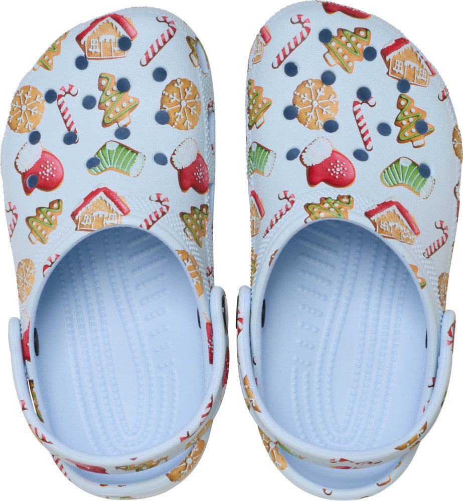 Crocs Classic Clog K Clog Weihnachtsschuh, Hausschuh mit buntem Festive Print