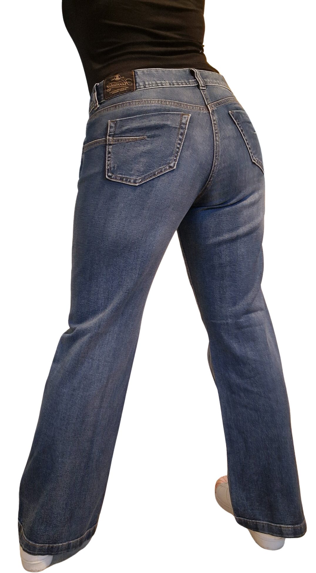 Herrlicher Regular-fit-Jeans 5893-D9705, Edna Flared Fit Jeans in Destroy Optik markante Taschen Abnäher hinten
