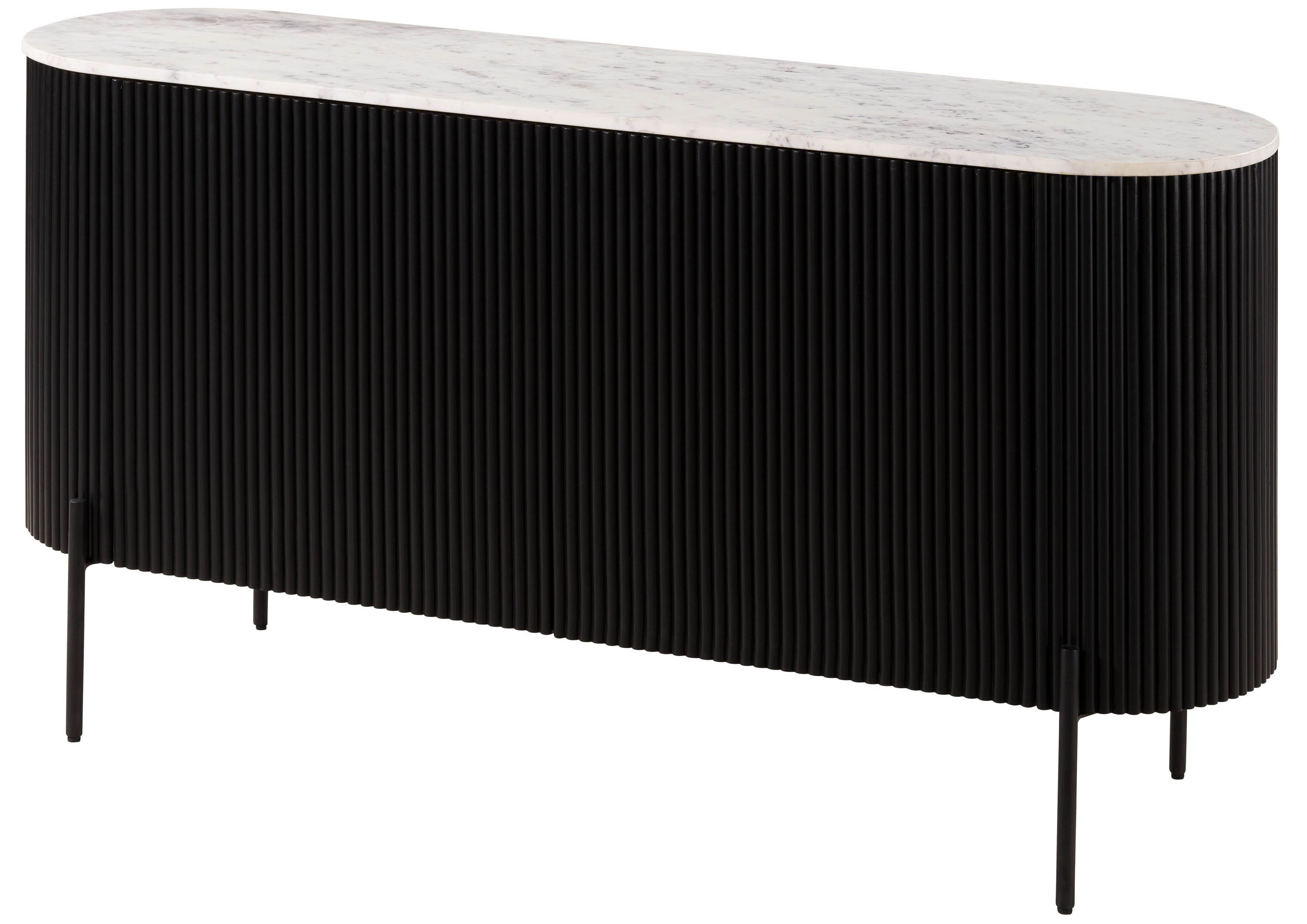 Massivmoebel24 Sideboard BARCELONA (Massivholz), Mango 145x40x76 schwarz la günstig online kaufen