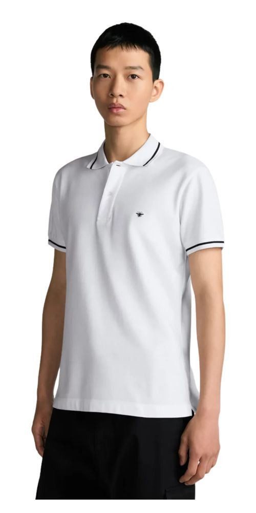 Dior Print-Shirt Dior Polo T-Shirt Weiß mit Logoprint