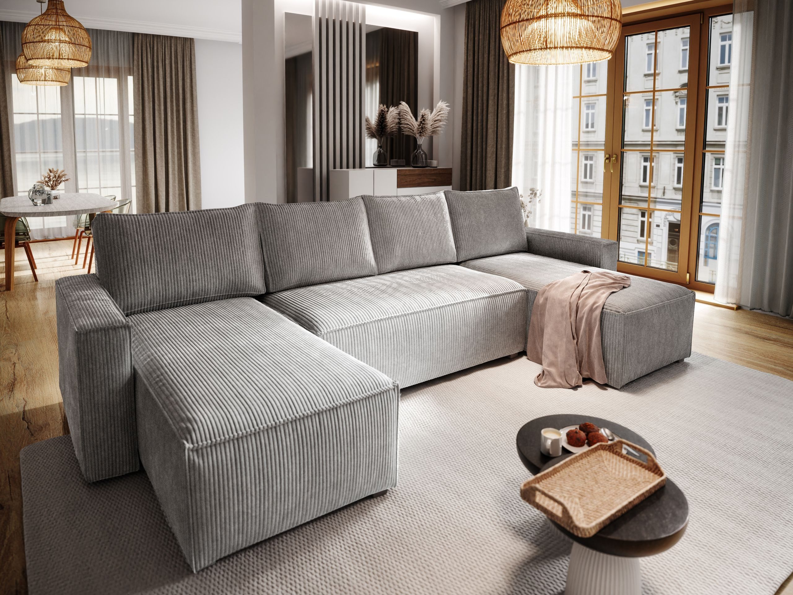 Masseno Ecksofa ASPRA mit Schlaffunktion U-Form, günstig online kaufen