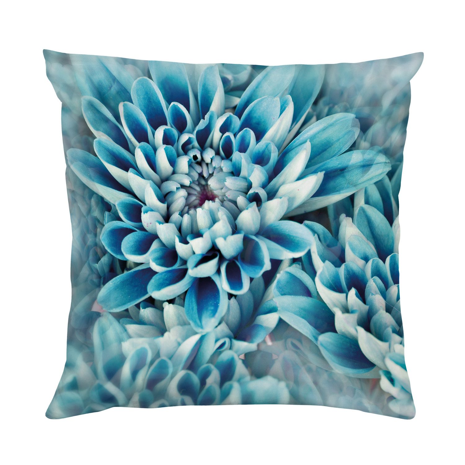 queence Dekokissen Große Blüte, Beidseitig bedruckte Kissenhülle, Kissen 40x40cm, inkl. Reißverschluss