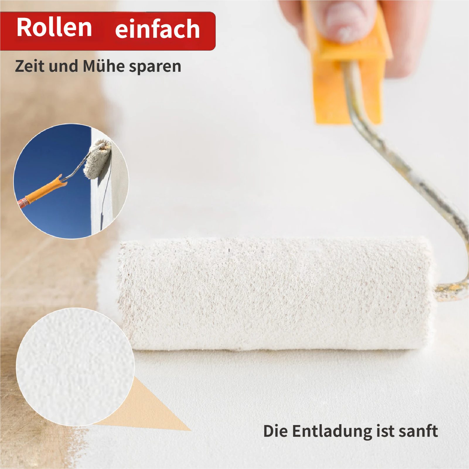 Rutaqian Flächenspachtel Flächenspachtel Spachtel Set 20,40,60,80,100 cm (5-St-St) Flächenspachtel Set für Verputzen Kratzen Glätten von Wänden (5-St) – Bild 4 von 5