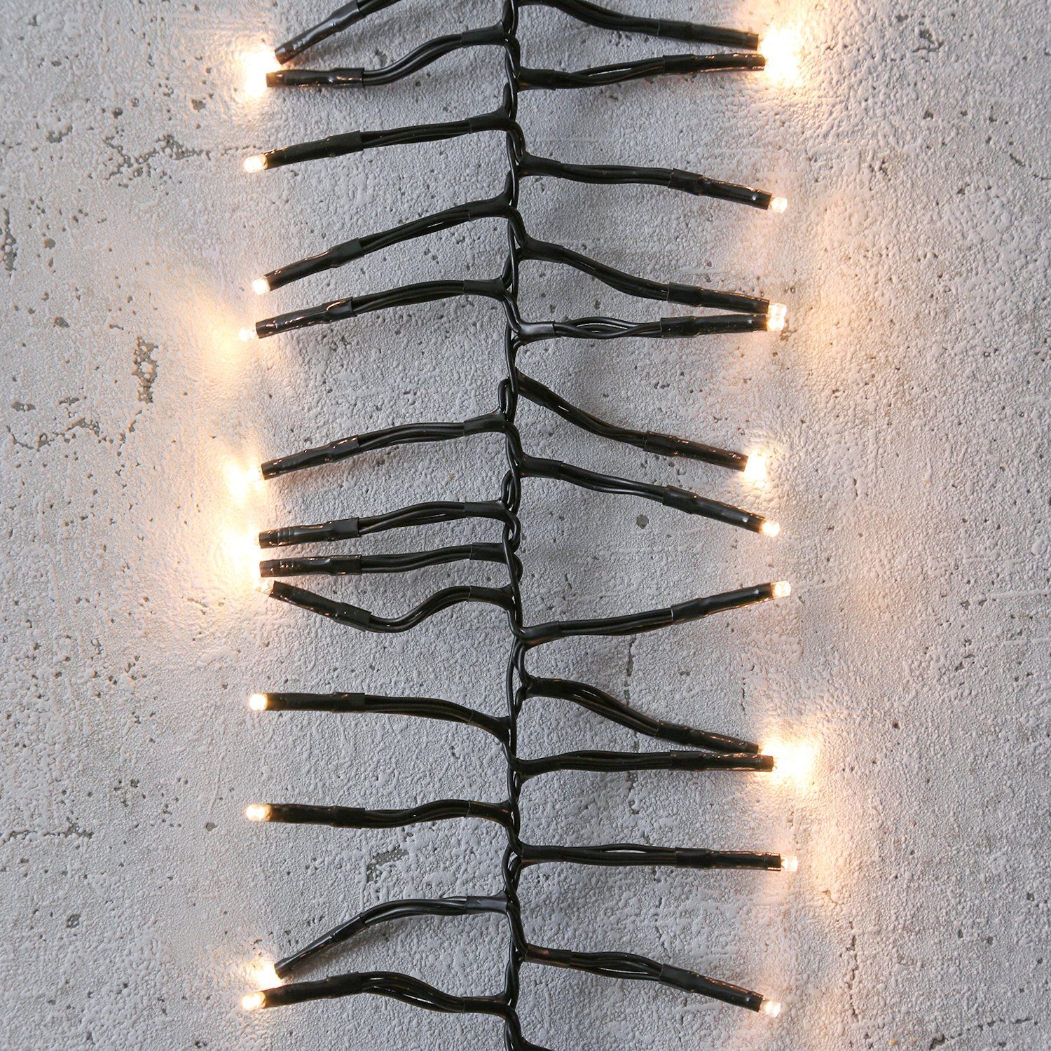 Weihnachtsbeleuchtung, LED-Lichterkette 768-flammig 6m MARELIDA Timer Büschel Cluster bernstein 768LED