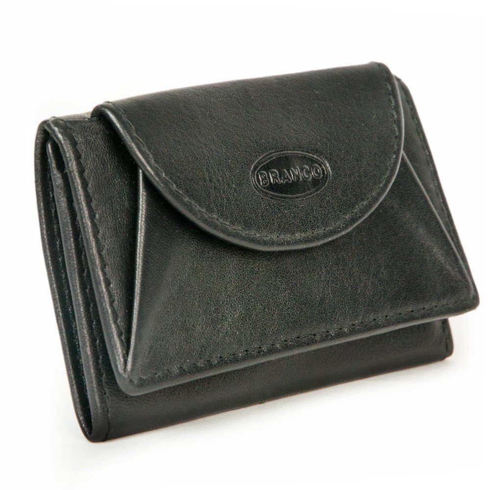 Kleine BRANCO / Leder, 105 Geldbörse Branco Mini-Portemonnaie Schwarz, aus Mini Geldbörse