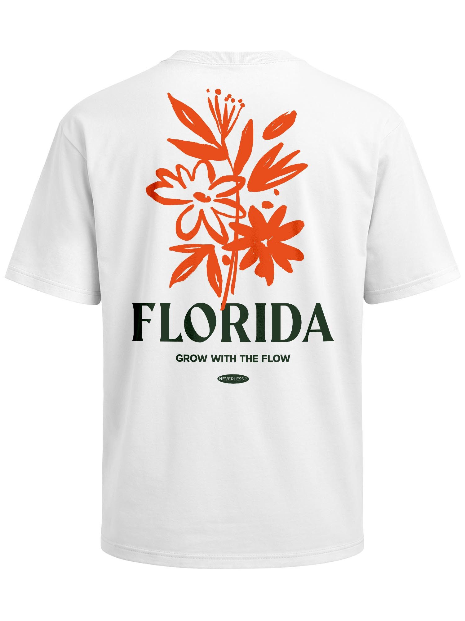 Neverless Oversize-Shirt Herren T-Shirt - Florida Flowers - Oversized Relaxed Fit Sommer mit Print