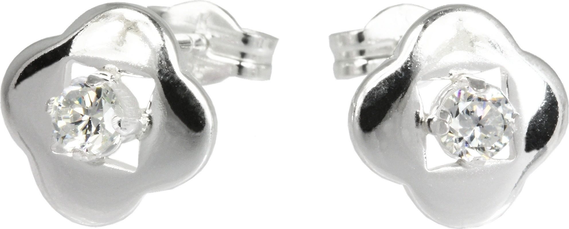 SilberDream Paar Ohrstecker SilberDream Ohrringe 8mm Damen Silber (Ohrstecker), Damen Ohrstecker Kleeblatt 925 Sterling Silber, Farbe: silber, weiß