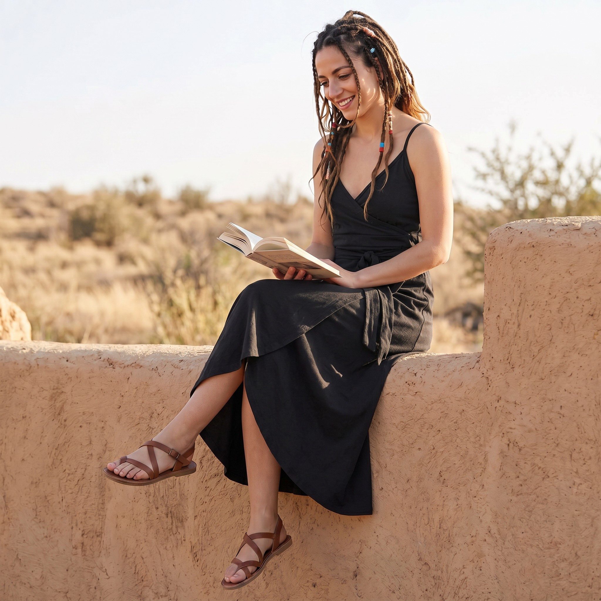 Guru-Shop Midikleid Minikleid aus Bio-Baumwolle, Wickelkleid,.. alternative Bekleidung