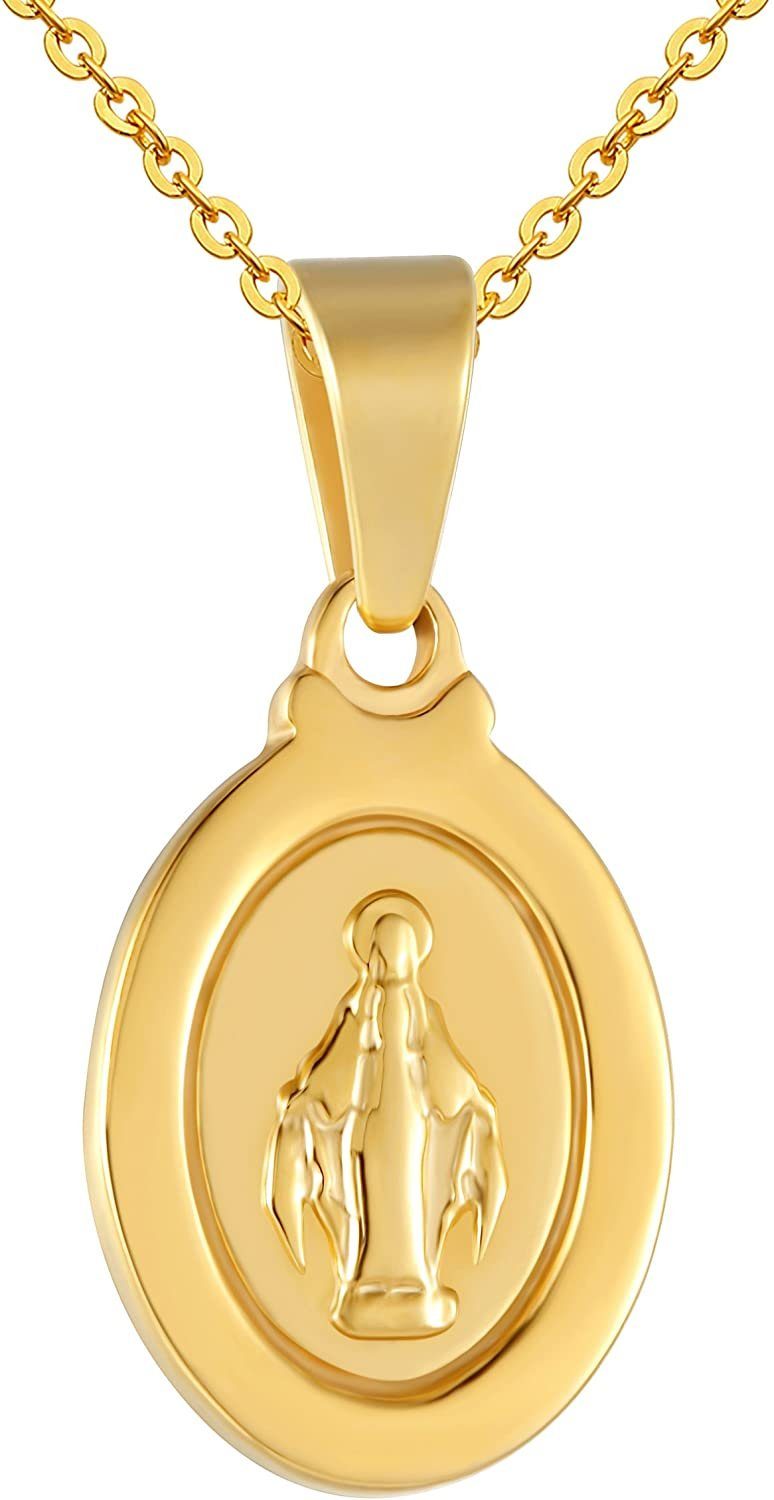Karisma Kette mit Anhänger Karisma Edelstahl Kettenanhänger Heilige Maria IP Pating Gold mit Edestahlkette PS255 - 45.0 Zentimeter