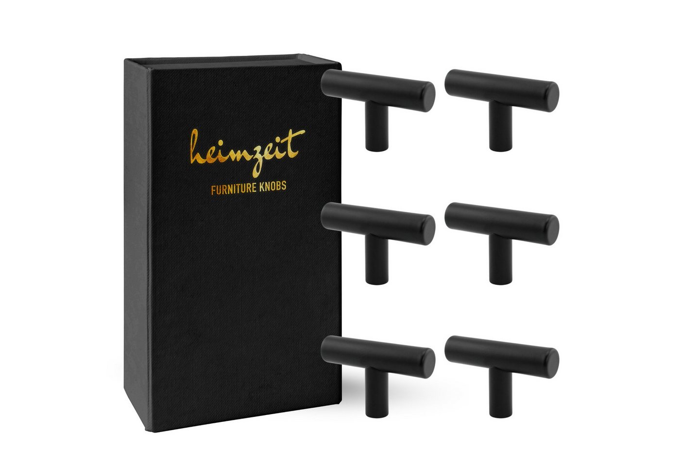 heimzeit Möbelgriff Möbelknopf Schrankknopf Edelstahl (Set, 6-St), für Schubladen, Türen und Kommoden, inkl. Schraube