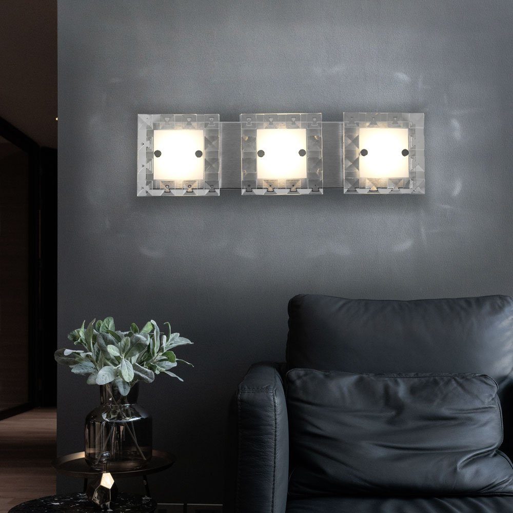 Designleuchte fest LED-Leuchtmittel Wandleuchte, verbaut, Glaskristalle Wandleuchte Wohnzimmer etc-shop LED Wandlampe