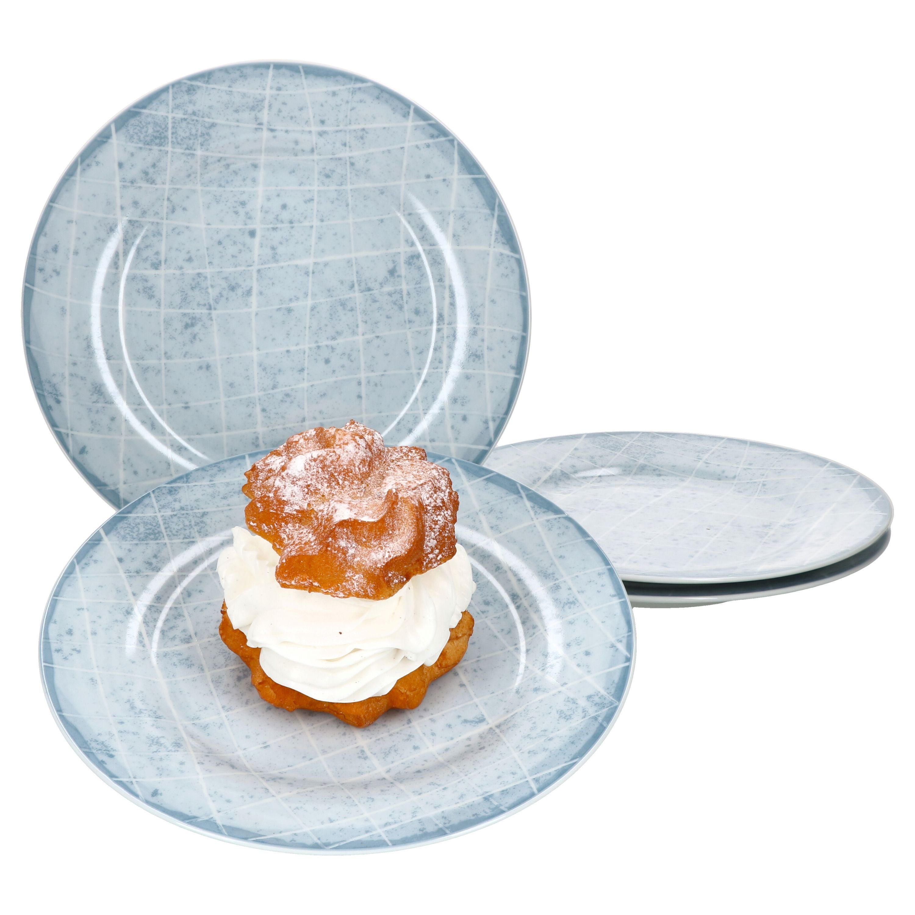 Ritzenhoff & Breker Nordic Kuchenteller 4-er Set Hellblau I Dessert-Teller 20,5 cm I Teller-Service für 4 Personen I hochwertiges Marken-Porzellan mikrowellengeeignet & spülmaschinengeeignet