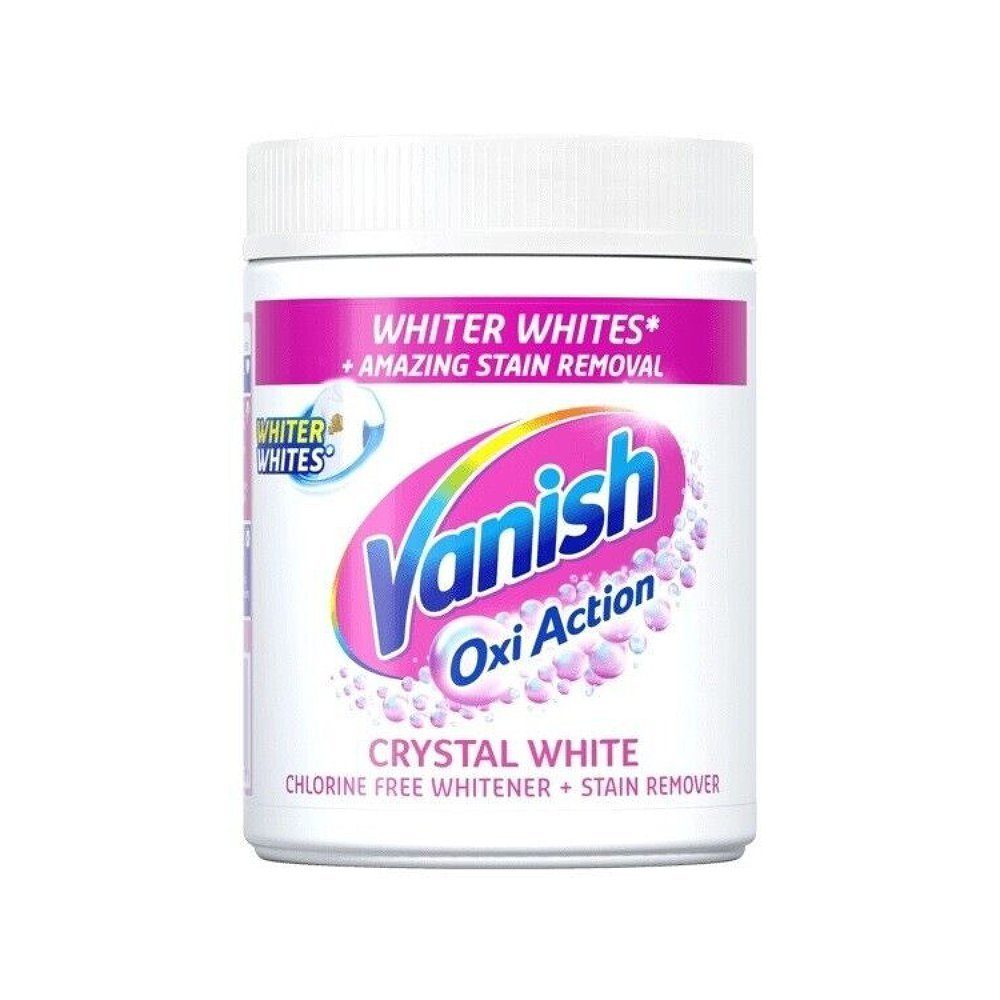 VANISH Oxi Action Crystal Weiss Waschmittel 940gr Fleckenentferner Vollwaschmittel (Waschmittel Pulver entfernt Flecken Fleckenentferner, [- für weiße Wäsche Reinigung Waschpulver Vollwaschmittel)