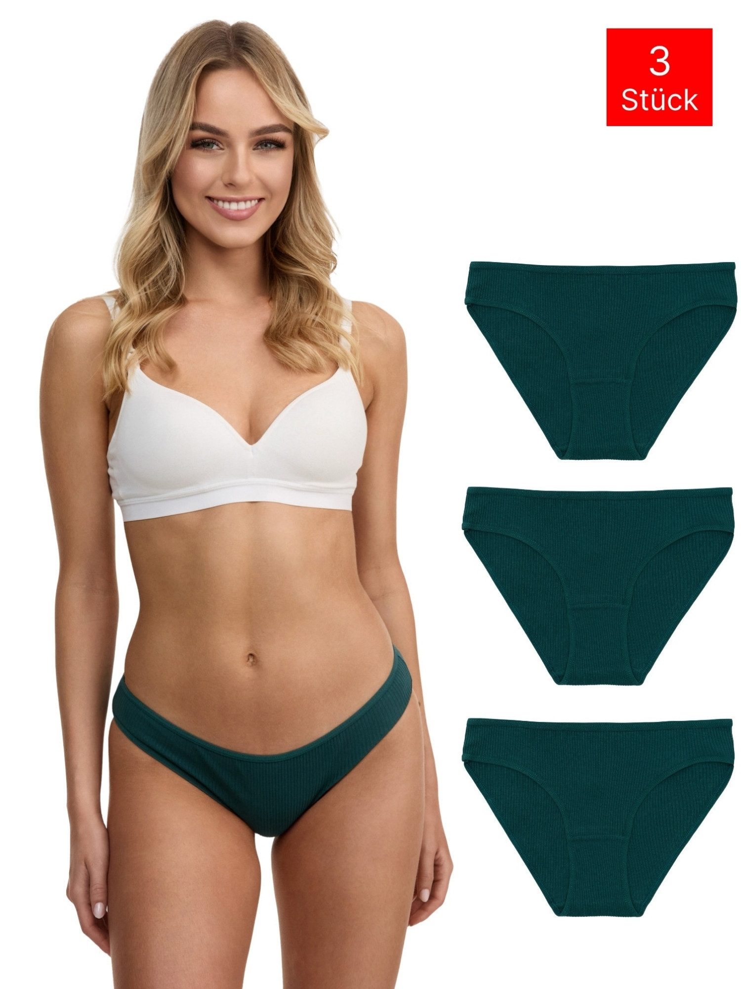 Tazzio Slip 3er-Pack Damen Slip F941 (Packung, 3-St., 3er-Pack) Nahtlose Verarbeitung - keine sichtbaren Linien unterm Outfit