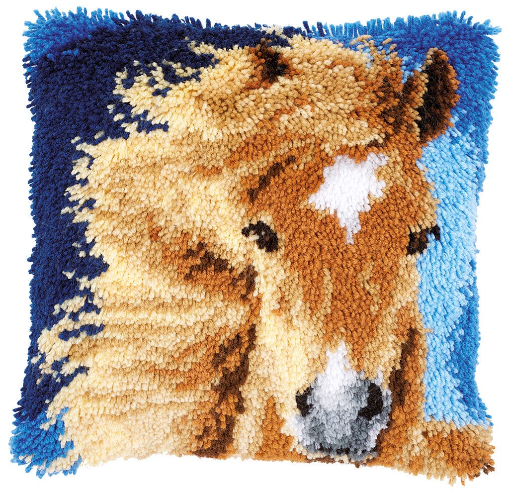 Vervaco Kreativset Vervaco PN-0149848 Knüpfkissen Motiv Pferd, (Set, Vervaco embroidery Kit), Made in Europe