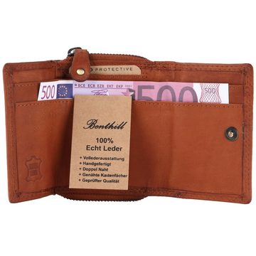Benthill Mini Geldbörse Kleine Geldbörse Minibörse Echt Leder Mini Portemonnaie RFID Schutz, RFID-Schutz Kartenfächer Münzfach Reißverschlussfach